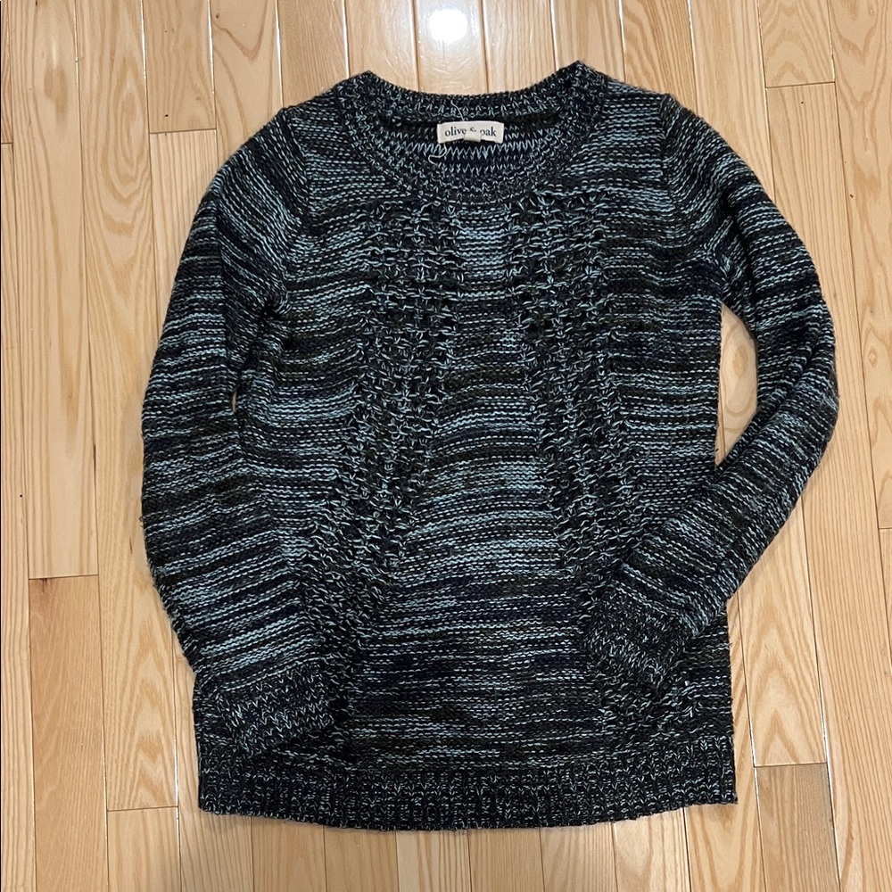 Teal and Gray Women's Sweater